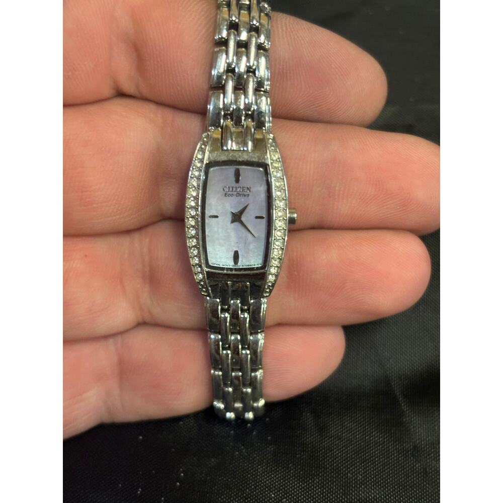 Citizens Eco-Drive Mother Of Pearl Silver Tone Womens Watch!